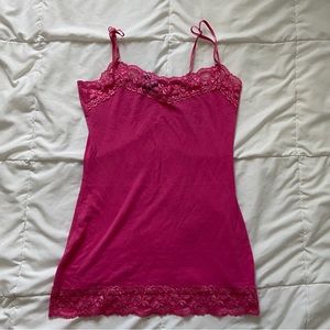 Y2K hot pink lace camisole top